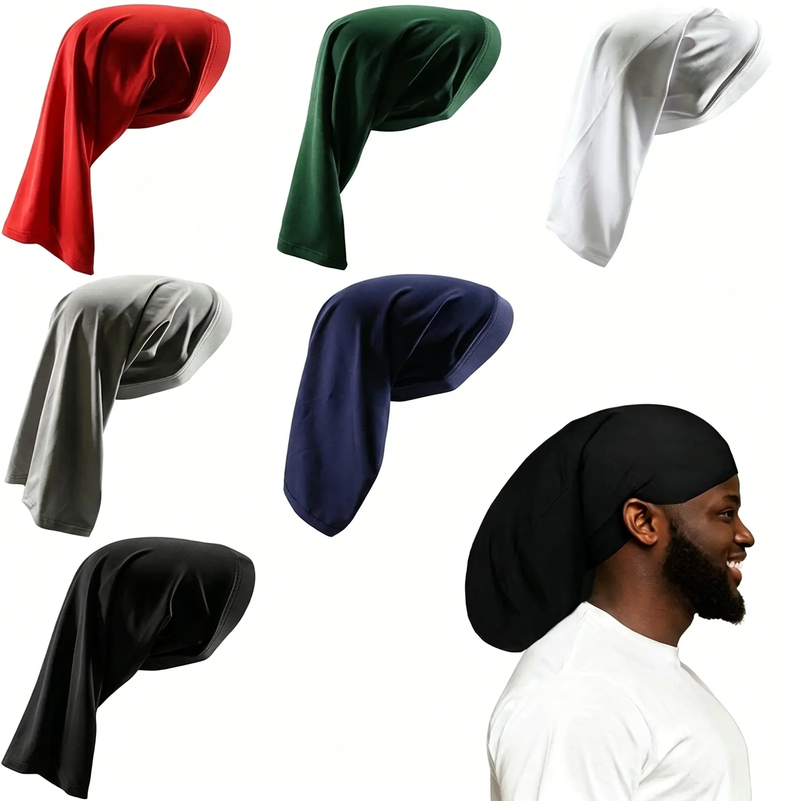 Humwam Unisex Silky Elastic Stretch Jumbo Dreadlock Hair Styling Cap - Plush Wrap for Dreads, Natural Locks, Comfortable Sleeping Haircare Bonnet