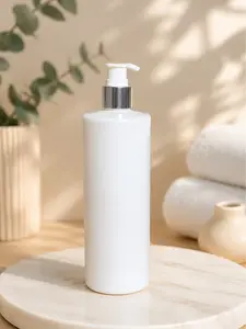 Promotions! 5PC 500mL Flat Shoulder PET Plastic Bottle Durable and Leak-proof Bathroom Bottles Refillable Pump Head Liquid Container