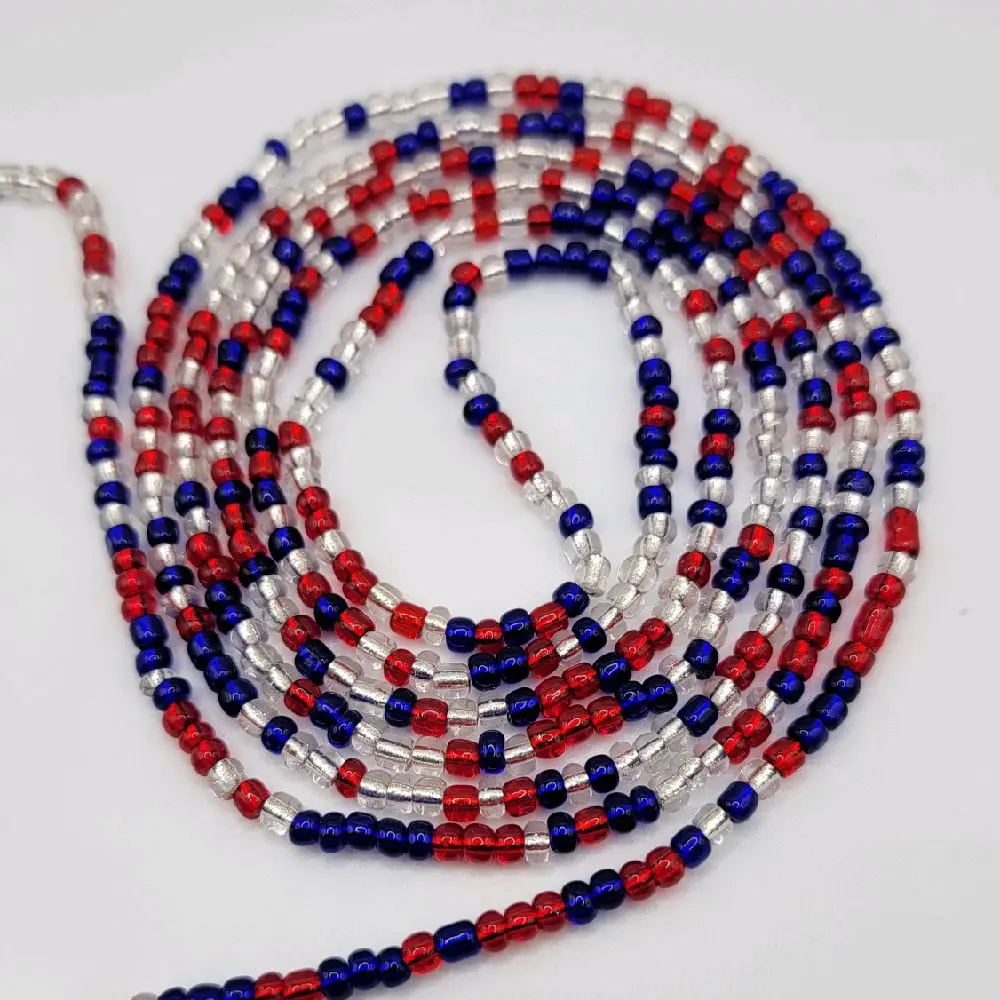 American Dreams Waist Beads - Adjustable, Handmade Body Jewelry for Women's Waist Decoration
