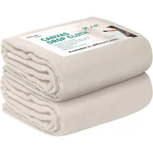 Canvas Drop Cloth for Painting 9x6  Pack of 2-8oz Painters Drop Cloths for Painting -  Purpose Canvas Tarps for Floor & Furniture Protection - Recycled  Fabric
