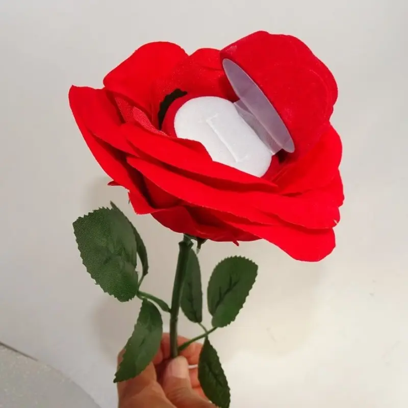 Creative Rose Flower Ring Box Multi-Layer Design, Decorative and Unique, Perfect for Proposal, Holiday Gift Box for Christmas, Valentine's Day, Birthday