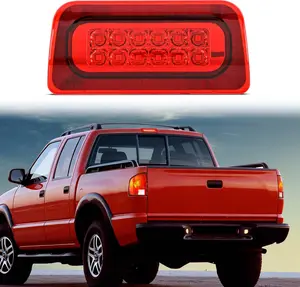 Nilight Third Brake Light Tail High Mount 3rd Stop Lights Red Lens Compatible with Chevy S10 and GMC Sonoma 1994-2003 Isuzu Hombre 1996-2000 Truck Rear Center Cab Lamp