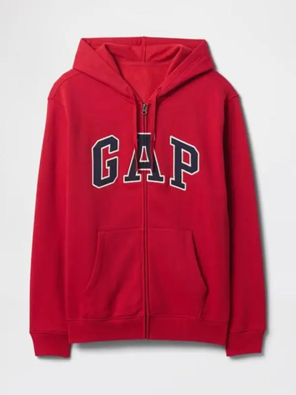 Men's Relaxed Gap Logo Zip Hoodie - Red Apple