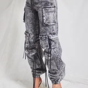 CM.YAYA, moda de verano 2024, pantalones vaqueros rectos con múltiples bolsillos y cremallera, ropa de calle INS estilo Safari, pantalones vaqueros de pierna ancha Cargo