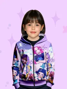 Girls' Zipper Hoodie Sweatshirt, Sweet Cool Casual Pullover, Long Sleeve Fall Winter Top, Comfortable Fabric, Trendy Design, Aesthetic Hoodie