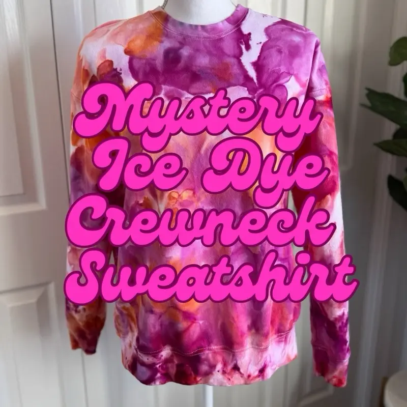MYSTERY Ice Dye Crewneck Sweatshirt Pullover