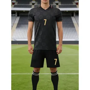 Unisex  Football Jersey Set # 7 Soccer Match Kit Short Sleeve & Shorts For students Trainning uniform for young  Kid  Best Gift for Freind