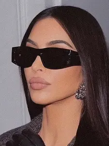 Unisex Retro Square Oversized Sunglasses, Ideal for Street Style & Travel, Perfect for Vacations & Sports, UV Protection