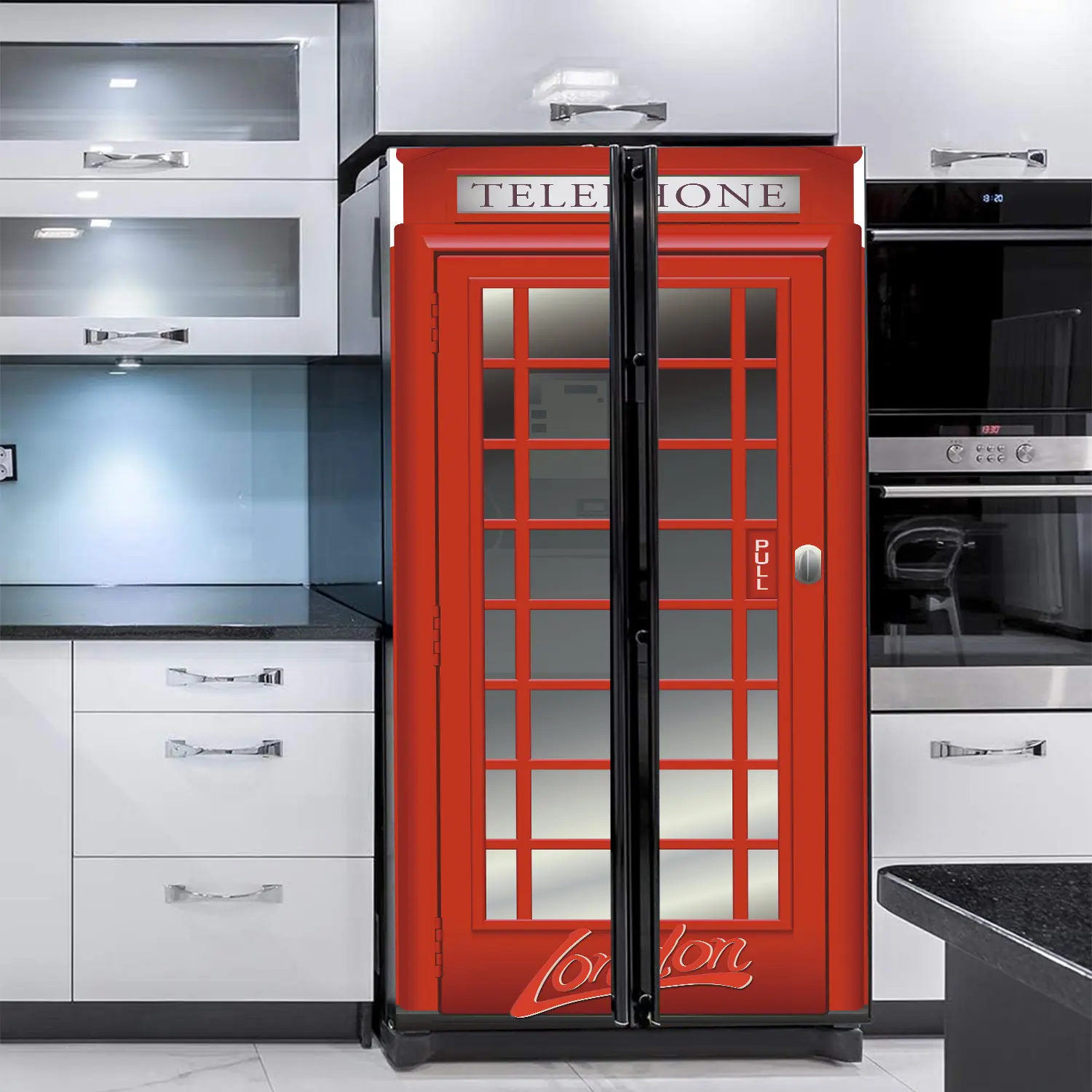 Phone Booth Pattern Decorative Sticker, Holiday Decoration, Self Adhesive Stickers, Vinyl Crystal Film High Definition Art Wall Decal 41cmx200cmx2pcs