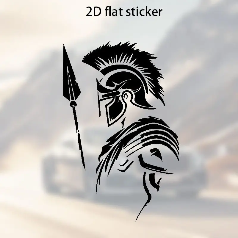 Bad Warrior Vinyl Car Sticker, Greek Armor Design, Creative Vehicle Decal, Multipurpose Car Decal, Durable Matte Sticker for Cars, Laptops, Walls