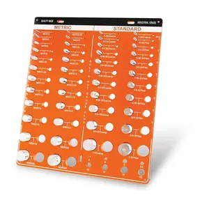 54 Nut and Bolt Thread Checker Standard and Metric,Bolt Size and Thread Gauge 22 Standard & 24 Metric Bolt & 8 Drill Bit Gauge, Wall-Mountable Bolt and Nut Identifier Gauge