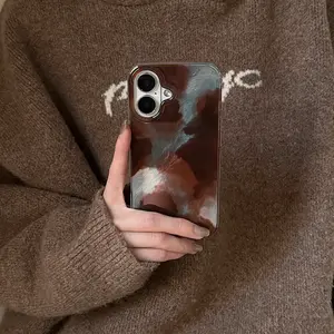 IPhone 13/16/17 Pro Max | Retro coffee blend brown | Glacier pattern | Best friend gift | Suitable for iPhone 11 12 13 14 15 16 17 Pro Max