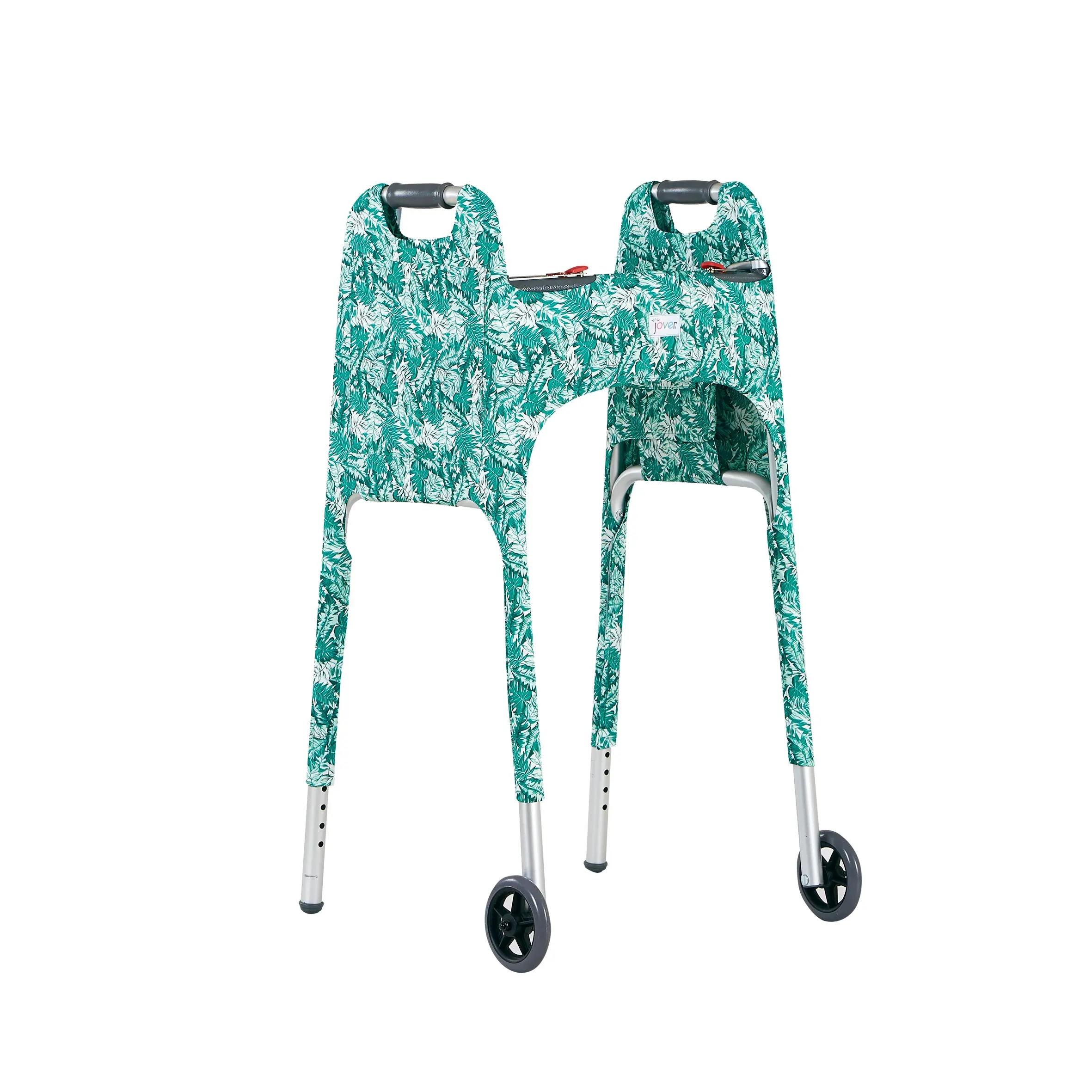 Jover Tropical Garden Walker Cover - Designer fabric cover for the folding metal walker, Walker accessory, Four easy-access pockets for essentials
