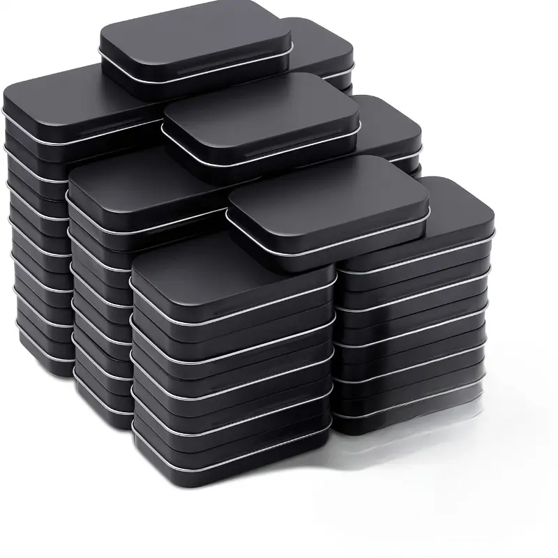 12pcs Metal Rectangular Storage Tin Box, Mini Portable Empty Hinged Tin, Small Storage Container & Home Organizer, for Storage Drawing Pin Candies Jewelry Crafts, Home Organizer, Durable Storage Organizer, Home Storage Supplies, Storage Boxes