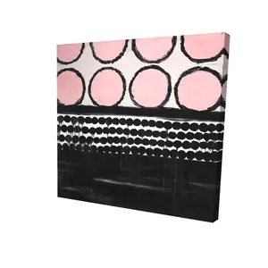 Begin Home Decor 2080-2424-AB78-1 24 x 24 in. Abstract White Canvas - Cluster of Pink Circles Home Decor