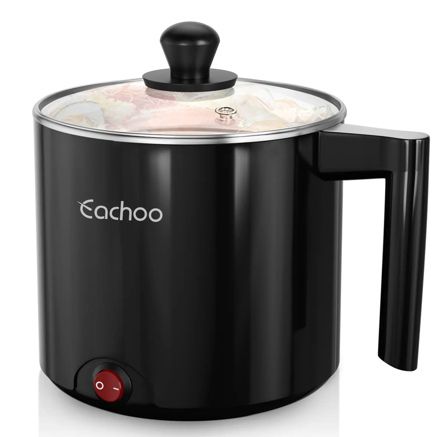 Electric Hot Pot - 1L Ramen Cooker, Mini Portable Multi-Functional Lazy Pot for Pasta, Noodles, Egg, Soup, Non-Stick Noodle Cooker with Boil Dry Protection for Dorm, Office
