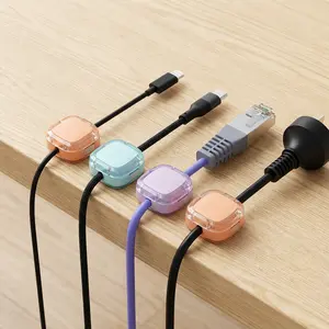 Magnetic Cable Organizers, 6-Pack Colorful Magnetic Cord Clips for Desk & Wall, Reusable Wire Management for Charging Cables, USB Cords, Power Cables & More
