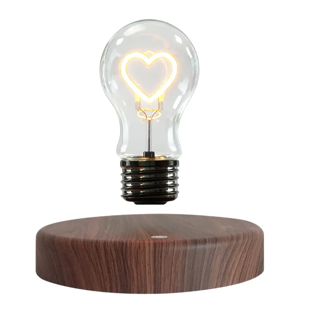 MAGECMOON Magnetic Levitation Heart-Shaped Bulb with LED Filament Romantic Heart Design for Living Rooms Bedrooms Desks Offices Ideal Father’s Day Gift