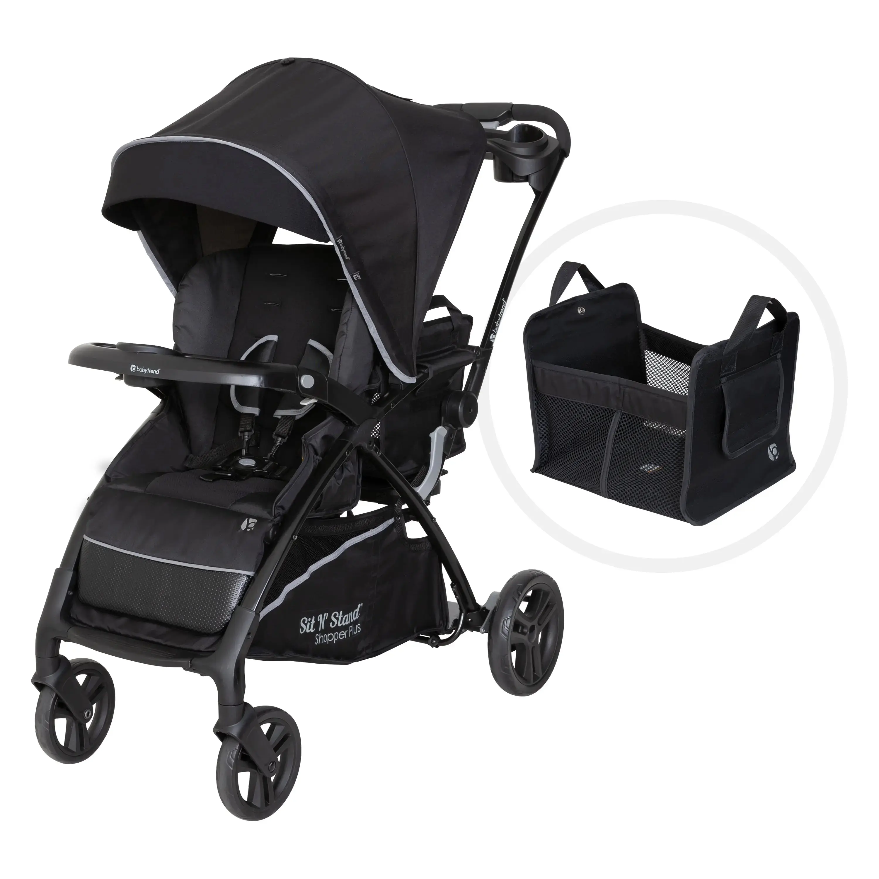 Baby Trend® Sit N Stand® Premium 5-in-1 Shopper Plus Stroller w/ Comfort Cabin Canopy & MagneTec™ Storage Basket Baby Trend® Sit N Stand® Premium 5-in-1 Shopper Plus Stroller w/ Comfort Cabin Canopy & MagneTec™ Storage Basket