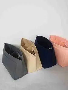 25 Fall & Winter Felt Bag Organizer, Multi-pockets Bag Insert for Handbag, Storage Pouch, Bag Accessories for Women, Purse Organizer insert Compatible with Longchamp Le Pliage, Tote Shaper with 8 Compartments, gifts for ladies, Side Organizer Bag