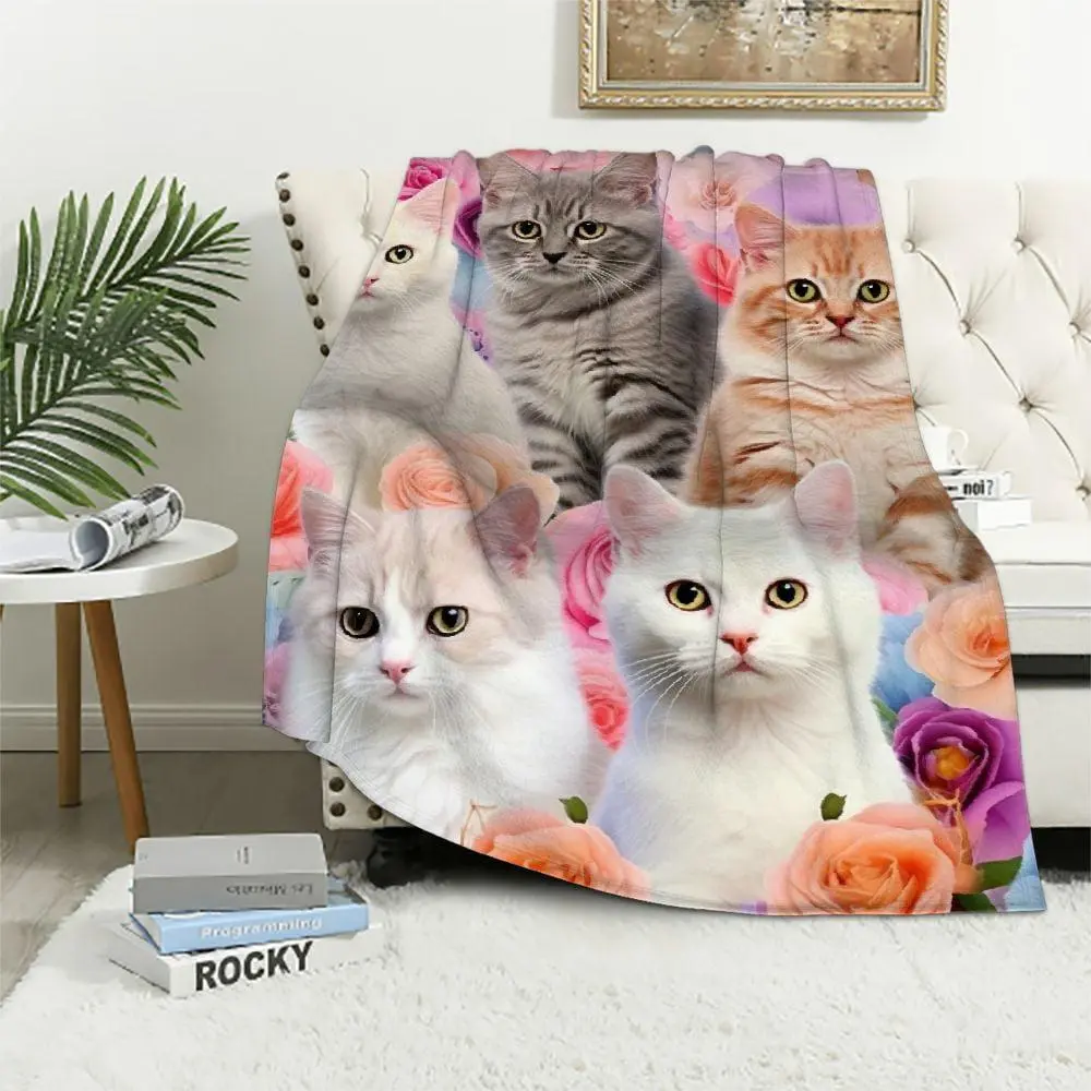 ONETECH Cat Blanket,Cat Lover Gifts for Women,Kitty Blanket Gifts for Cat Lovers,Kitten Blanket Throw for Bedroom Sofa Couch Cat Gifts for Girls Cat Lover Gift Blanket