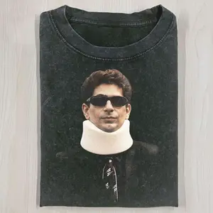 Vintage The Sopranos Neck Brace T-Shirt, Funny Mobster Injury Scene Tee, Retro Crime Drama Graphic Shirt, 90s Mafia TV Series Merch, Unisex Streetwear Gift