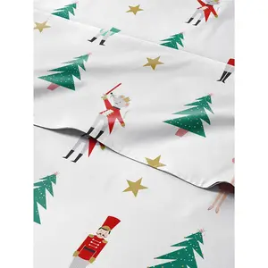 Cal King Christmas Nutcracker Ballet Sheet Set - Holiday Xmas Pattern Bedding Set - Deep Pockets - Snug Fit - 4 Piece - Wrinkle Free - Cozy Festive Winter Holiday Sheets for Women, Men, Kids & Teens
