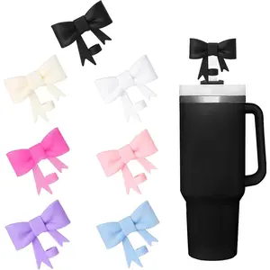 7 count Cute Bow Straw Covers Cap Toppers Compatible with  30&40 oz Tumbler Cups, Cute  Straw Tips  Protectors for 0.4 in/10mm  Cups Straws Accessories