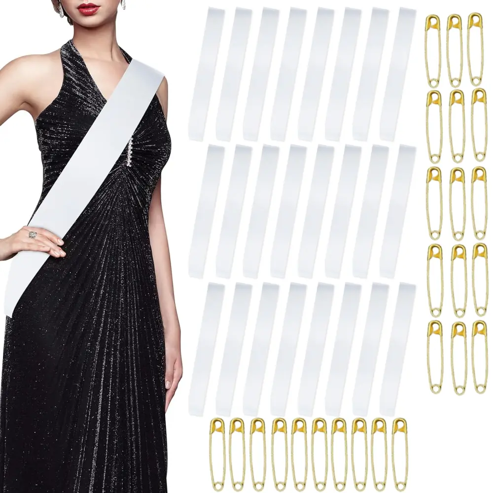 25pcs DIY Blank Sash Plain Satin Sash Senior Sash 2026 for Bride Graduation Beauty Pageant Winner Homecoming Wedding Party Supplies Decorations Multi Item Party Gift Pack