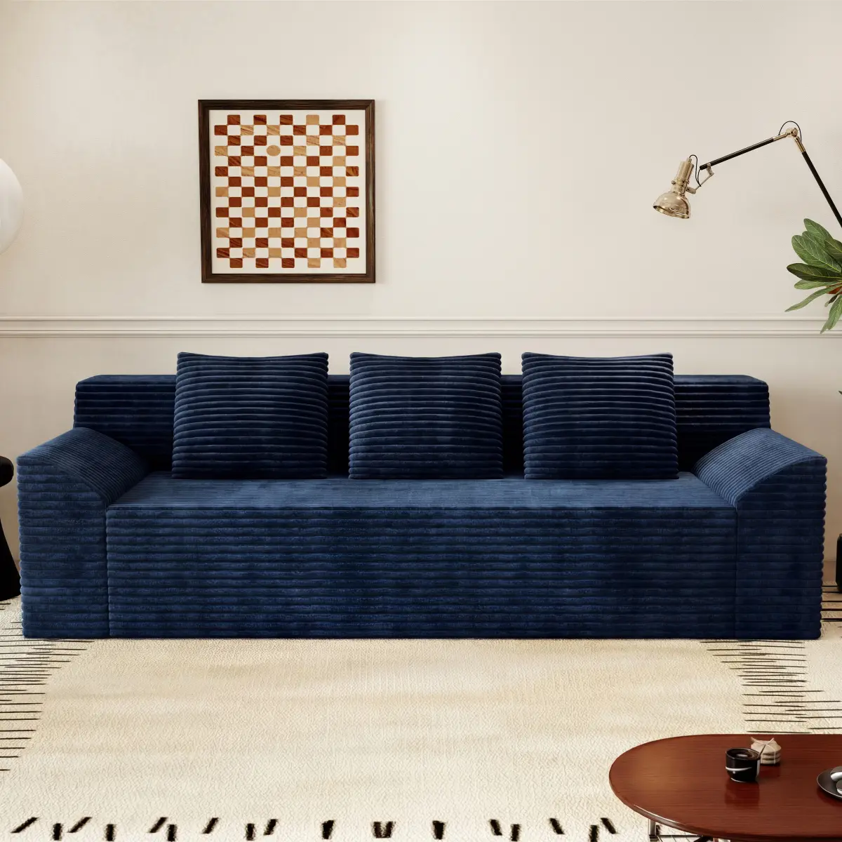 71" Setaser Sofa,Corduroy Fabric,Deep Seat Couches,Comfy Loveseat Sofa,No Assembly,1pcs for Living room, Bedroom,Conference room ,Apartment