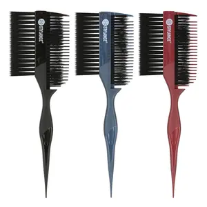 Professional 3 Pieces Hair Dye Brush Comb Set Dual-Sided Hair Coloring Applicator for Salon Stylists Tint Brush & Comb for Balayage, Highlights, and Root Touch-Up (Multicolor)
