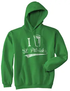 I Beer St Patricks Hoodie Funny Saint Paddy Day Irish Hooded Sweatshirt Unisex Vintage Fashion Hoodies Saint Patrick's Day Hoodie Funny Beer Pullover Novelty Sweatshirt Green
