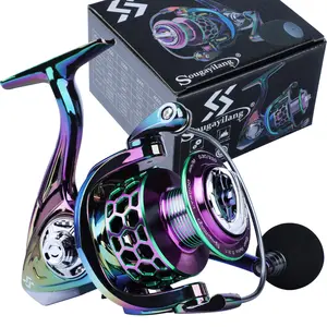 Sougayilang Stainless Steel Spinning Reel, 5.2:1 Gear Ratio Fishing Reel With Screw-in Handle, Lightweight Smooth Fishing Reel For Freshwater Saltwater Fathersdaygift