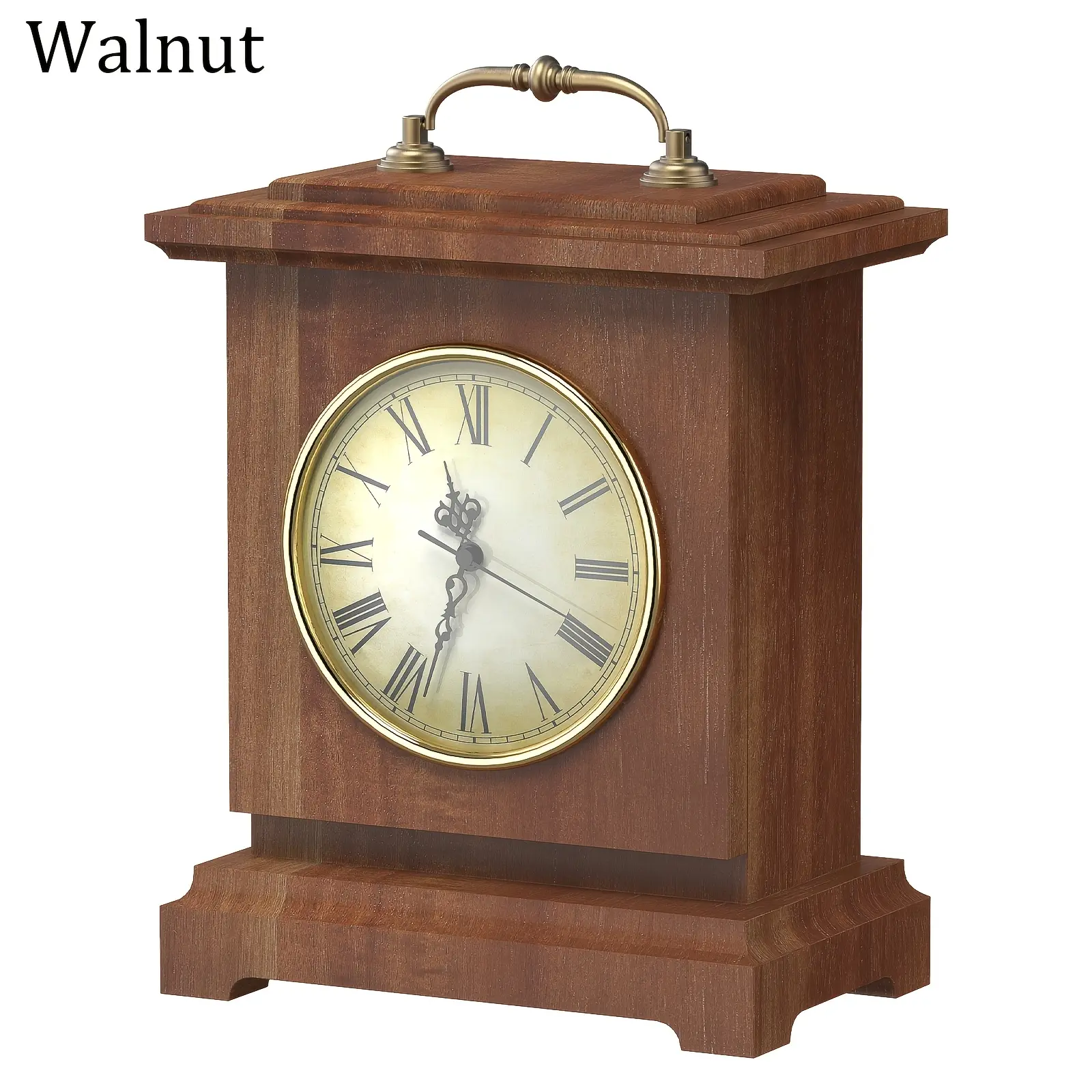 Classic Wooden Mantel Clock with Hidden Safe - Vintage Floor-Desktop Clock, Elegant Frame, Gold Handle, Silent Swiss Quartz Movement, Home Decoration, Battery Not Included, Silent Clock