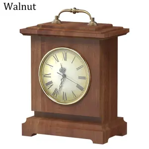 Classic Wooden Mantel Clock with Hidden Safe | Vintage Floor/Desktop Clock, Perfect for Living Room Decor, Elegant Wooden Frame, Gold Handle, Silent Swiss Quartz Movement, Battery Not Included