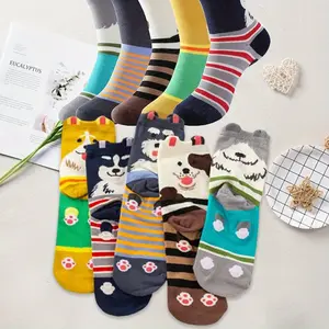 5 Pairs Cute Women's Socks Cute Animal Socks for Women Funny Dog Socks Cool Cotton Art Painting Dog Socks for Women Christmas New Year Gift Pet Supplies Cat Womenswear Fit Girls