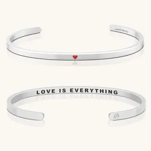Love Is Everything - MantraBand Inspirational Bracelet Stainless Steel Elegant Minimalist Adjustable