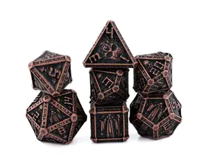 Cleric Metal DnD Dice Set - 7-Piece RPG Dice with Skulls, Holy Symbols, Cleric Symbol on Highest Number, Durable for Dungeons & Dragons, Pathfinder TTRPG Campaigns