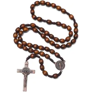 Handmade Wooden Catholic Rosaries, Rosary Beads Necklace Wood Christian Prayer Beads Catholic Christian Gift