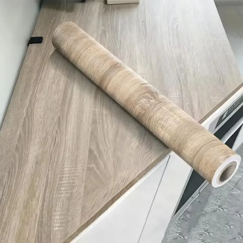 Wood Grain Pattern Wallpaper, Peel and Stick Wallpaper, 1 Roll Waterproof Self-adhesive Wallpaper, Decorative Wallpaper for Home Living Room Bedroom Furniture