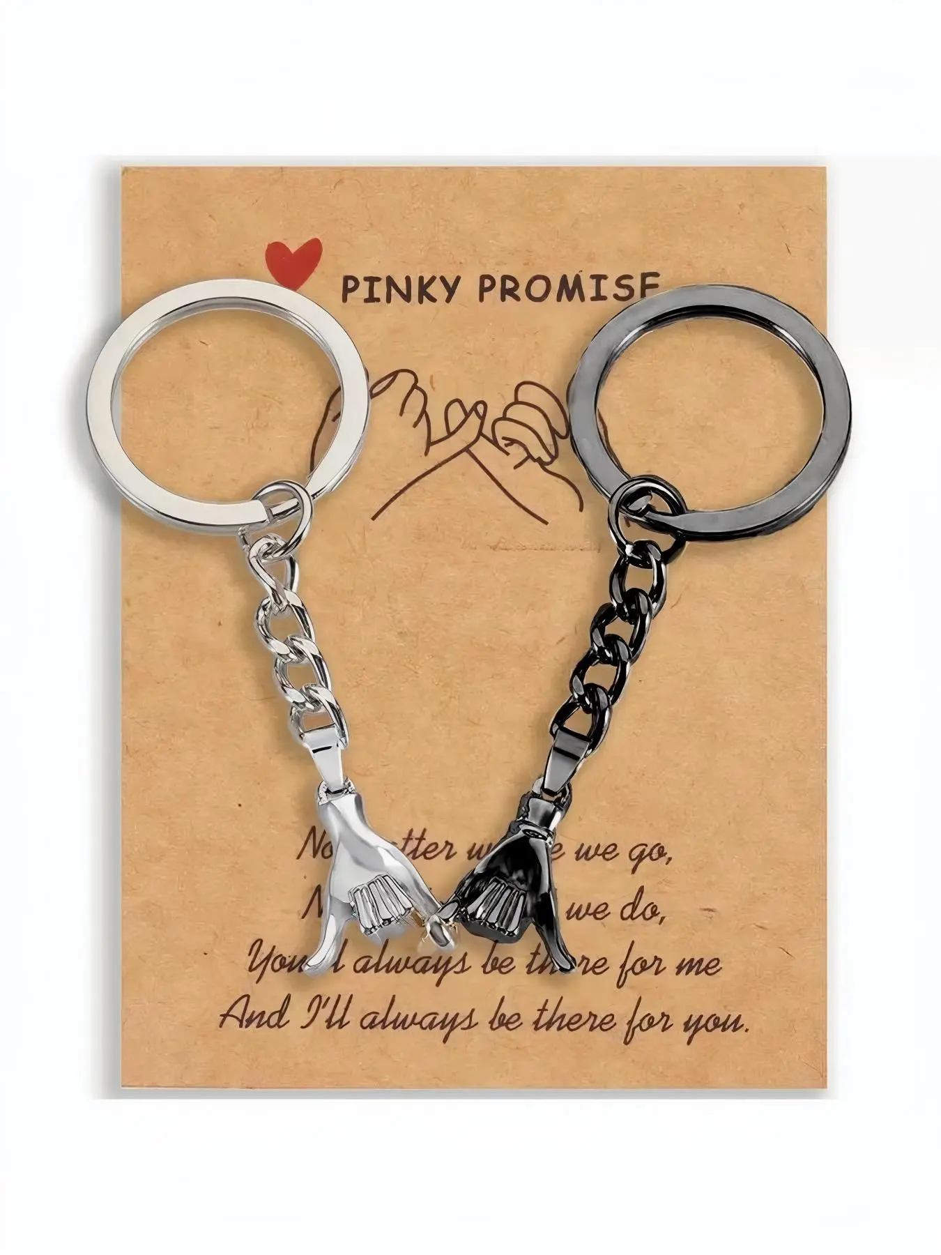 1set Hold Hands Heart Design Keychain, Valentine's Day Anniversary Birthday Gift Matching Key Chain for Girlfriend Boyfriend Couples, Hold Hands Motif, Heart, Couple Key Ring