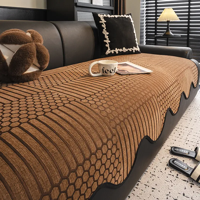 1pc High-End Chenille Sofa Cushion, Pet Friendly Non-Slip Dustproof Sofa Cover, Sofa Couch Protector, Suitable for Single to Multi-Person Sofas, Sofa Protector Slipcover, Dustproof Sofa Slipcover