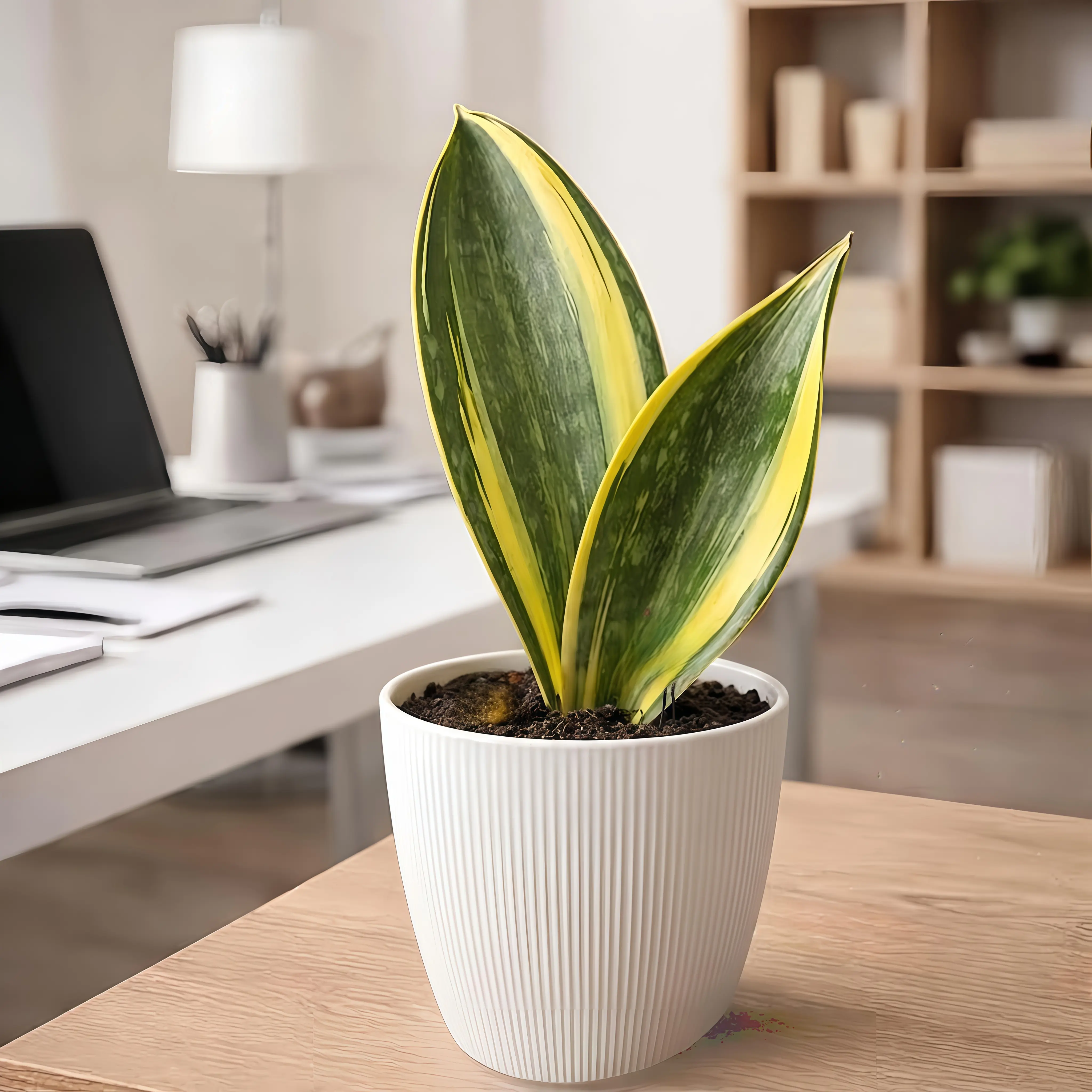 Variegated Whale Fin Plant, 5–7 in – Easy-Care Live Sansevieria Houseplant