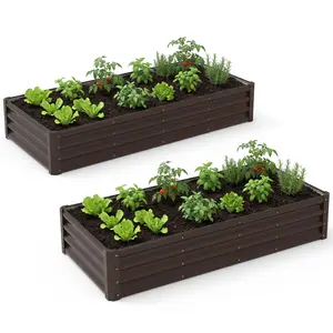 2026 New New Upgraded Rectangular 6 * 3 * 1FT Set Galvanized Steel Metal Raised Garden Bed for Home Patio Garden Decor