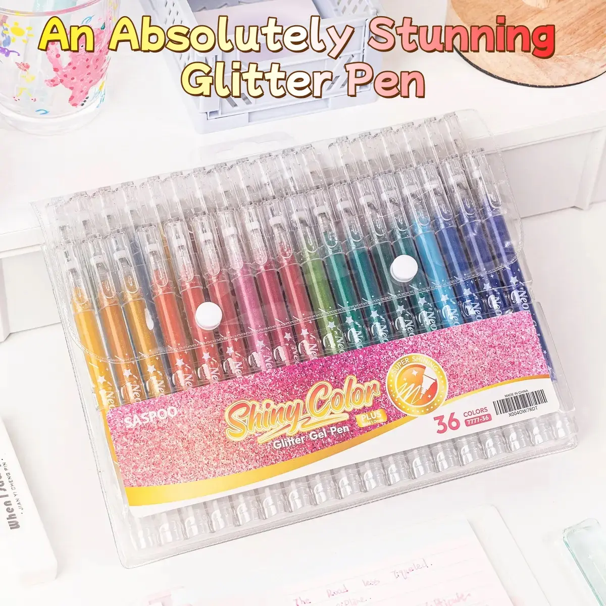 Glitter gel pen ,Metallic Vibrant Sparkle gel pens for coloring,glitter pens for adults,colored gel pens for Adult Coloring Books and Drawing tiktokshopblackfriday Sketch Art Marker Waterproof Paint Marker