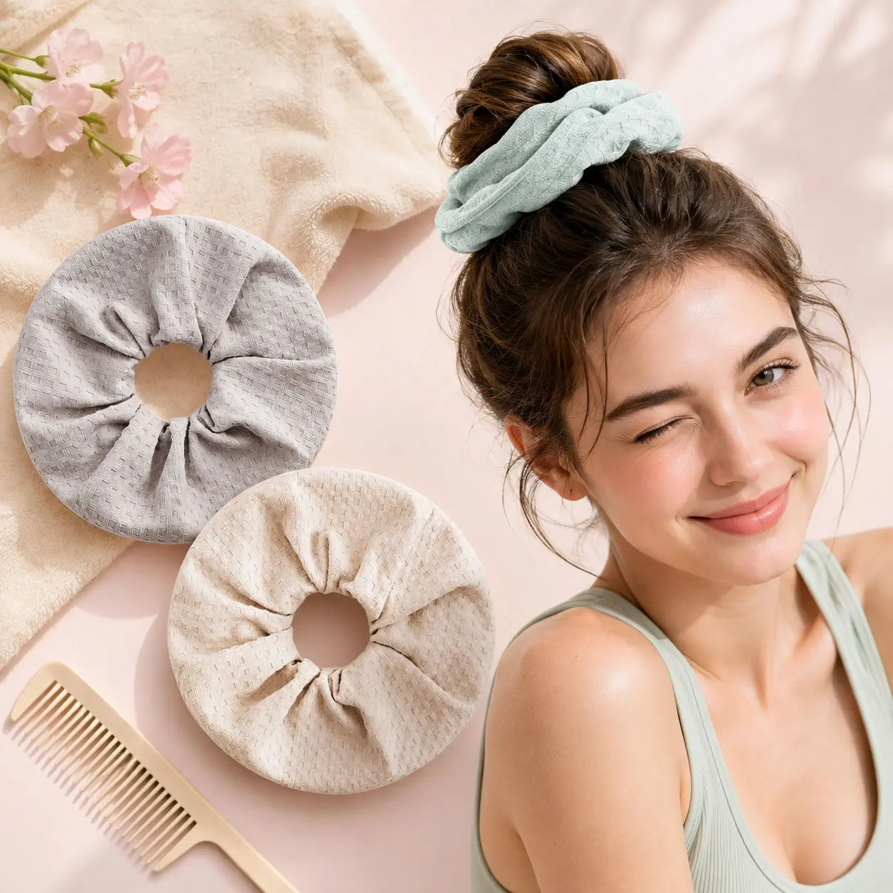 Oversize Hair Drying Towel Scrunchie for Women Makeup Washing Mask Spa Shower