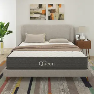 Nap Queen Victoria 12 Inch Queen Hybrid Mattress with Gel Infused Memory Foam, Cooling Comfort, Motion Isolation and Zoned Support, Medium Firm