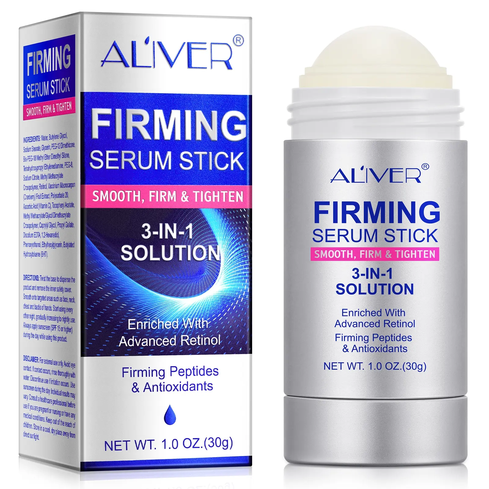 ALIVER Retinol Skin Firming Essence Stick 30g, suitable for dark circles, face, hands, and other parts of the body skin, firming and lifting moisturizer