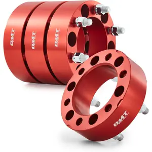 Motor Tech 6x5.5 Wheel Spacers, 2 Inch Red Wheel Spacer Kit with M14x1.5 Studs Compatible with Chevy Silverado 1500 Chevrolet Tahoe GMC Yukon Suburban, 108mm Bore Red Wheel Spacers, 4pcs