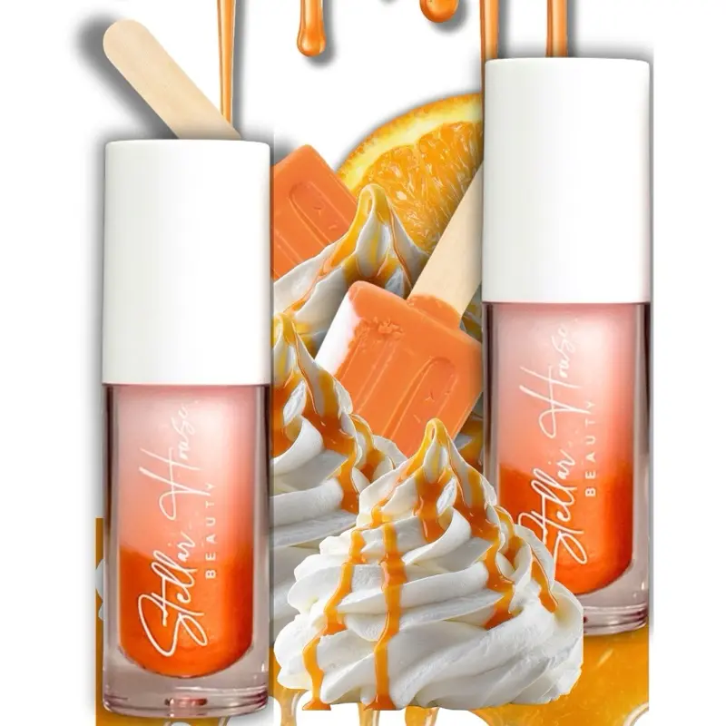 Creamsicle Lip Gloss- Orange Shimmer “Dreamsicle” Natural -Non sticky -Moisturizing Coconut Oil- Vegan - Cruelty Free